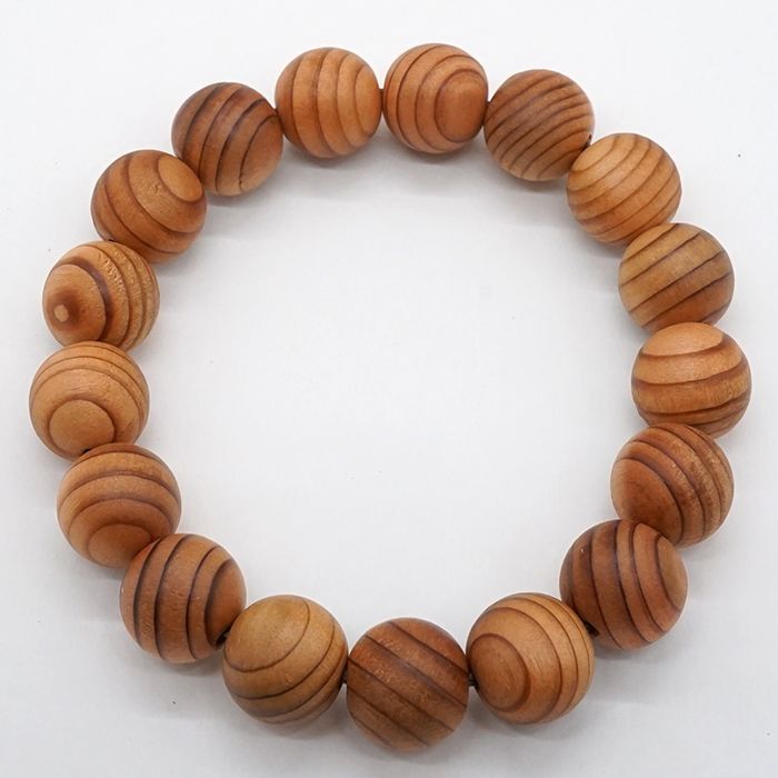 Kumano Cedar 12mm - Japanese precious wood - Bracelet natural stones Health tree stones