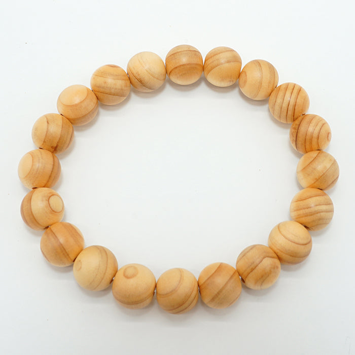 Japanese precious wood - Birthday Wood: March Japanese Cypress (Hinoki) 10mm bracelet natural stones Health wealth stones