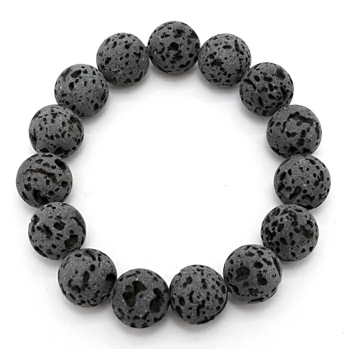 Japan Stones : PRINCESS IWANAGA Lava Stone 14mm bracelet natural stones Health wealth stones