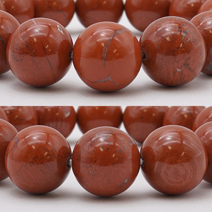 Japan Stones : Sado Akadama 15mm bracelet natural stones Health wealth stones