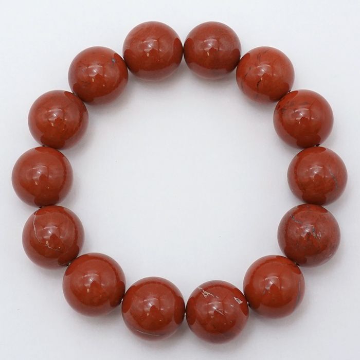 Japan Stones : Sado Akadama 15mm bracelet natural stones Health wealth stones