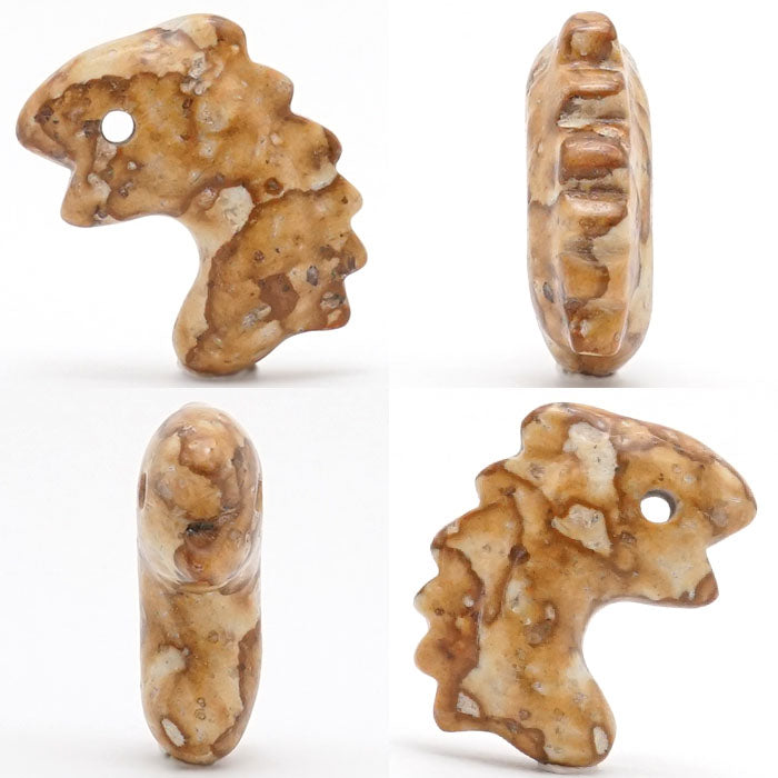 Japan Stones : Himekawa Yakuseki magatama charm Mane (horse) natural stones Health wealth stones necklace