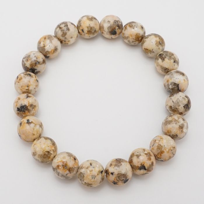Japan Stones : Octopus Stone (InuyamaStone) Yellow 10mm bracelet natural stones Health wealth stones