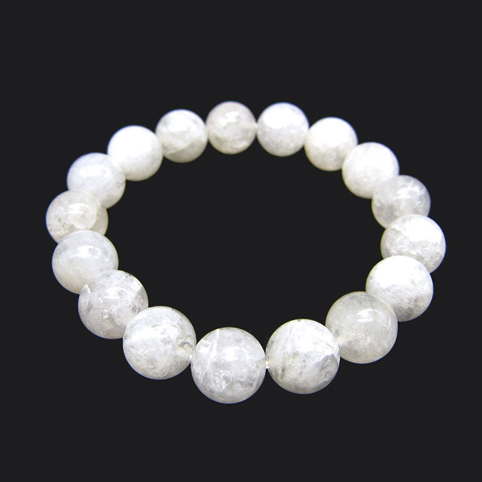 Japan Stones : Shizuoka Quartz 12mm AAA RANK White bracelet natural stones Health wealth stones