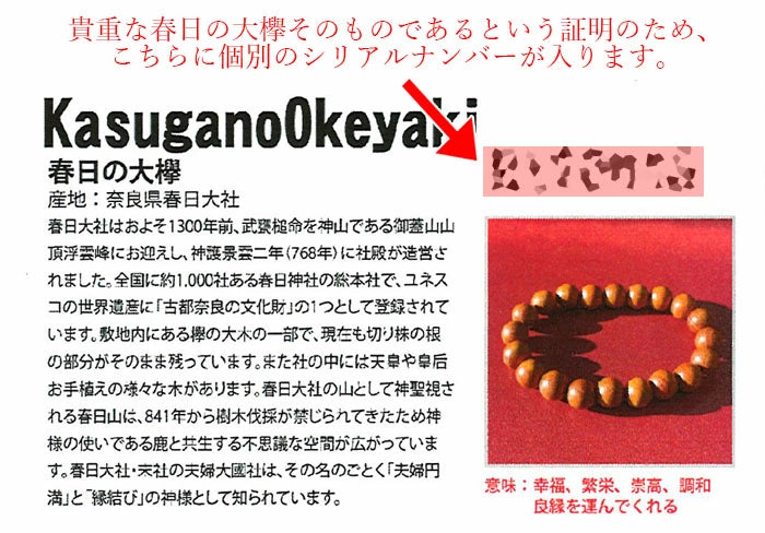 Japanese precious wood -Kasuga Large Zelkova 10mm bracelet natural stones Health wealth stones