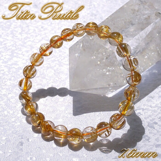 Titin Rutile Quartz 7.6mm bracelet (One-of-a-kind) [01010701007602205010]