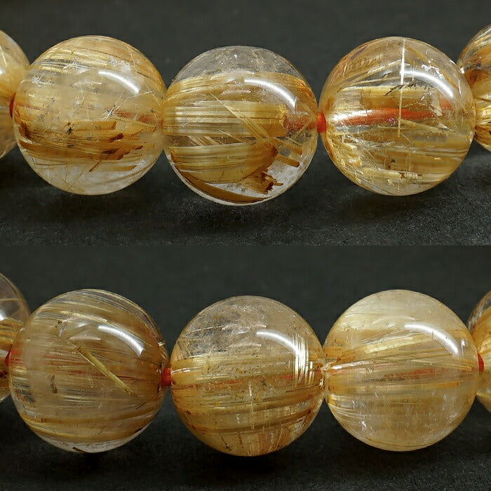 Gold Rutilated Quartz 10.5mm bracelet (One-of-a-kind) [01011001007602310004]