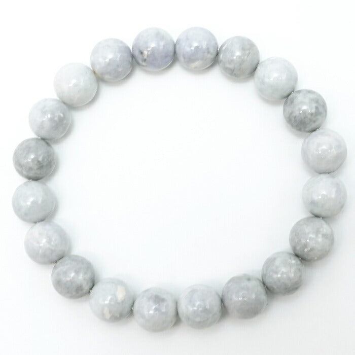 Itoigawa Jade white lavender 10mm bracelet (One-of-a-kind) Japan Stone [12011001091502301002]