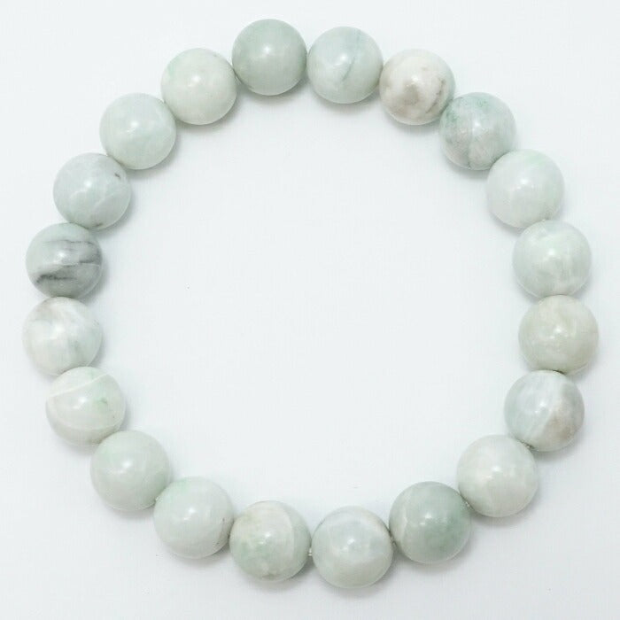Itoigawa Jade white green 10mm bracelet (One-of-a-kind) Japan Stone [12011001091502408006]