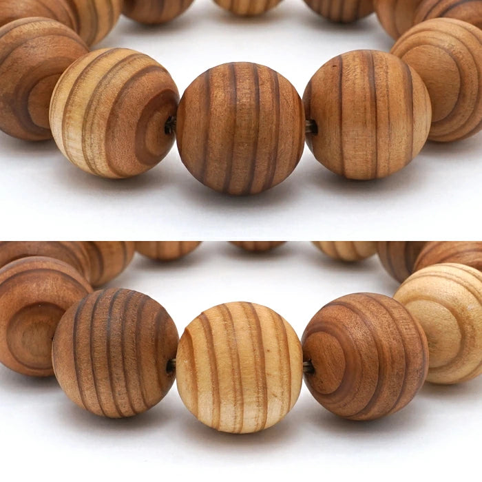 Japanese precious wood Birthday Wood: May Cedar　18ｍｍ   bracelet natural stones Health wealth stones