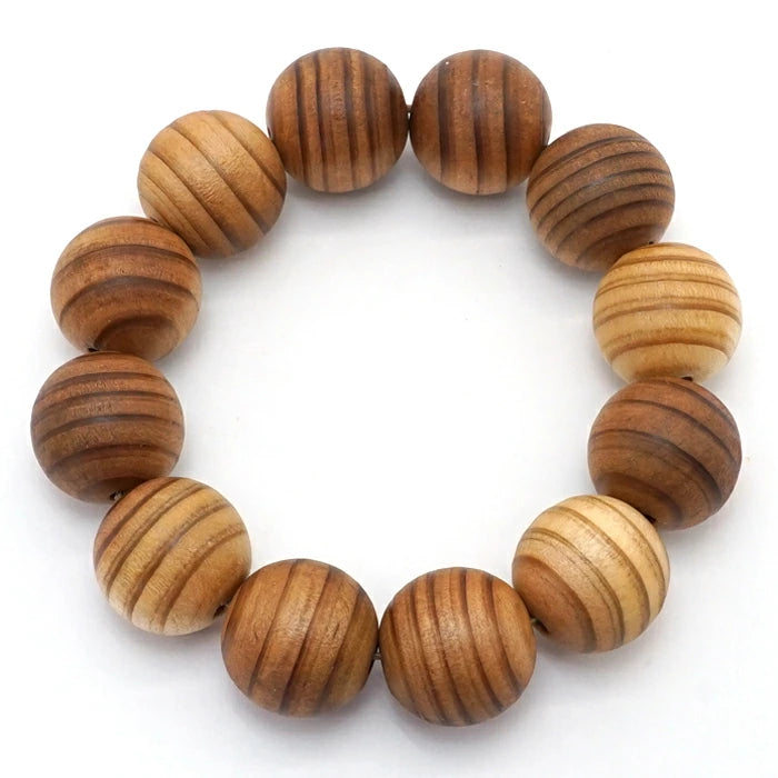 Japanese precious wood Birthday Wood: May Cedar　18ｍｍ   bracelet natural stones Health wealth stones