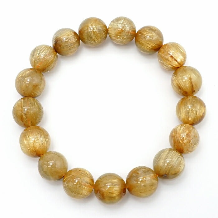 Cat’s Eye Gold Rutilated Quartz 12.5mm bracelet (One-of-a-kind) [01011201007602310001]