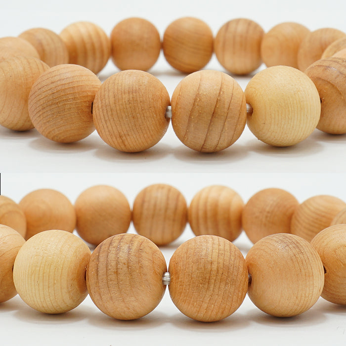 日本名貴木材 - 生日木：三月檜木 (Hinoki) 12mm 手鍊天然寶石 健康財富石