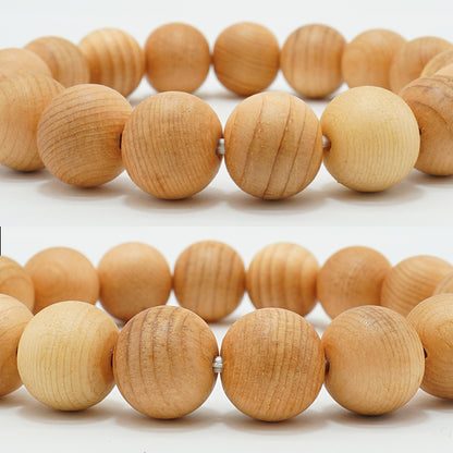 日本名貴木材 - 生日木：三月檜木 (Hinoki) 12mm 手鍊天然寶石 健康財富石