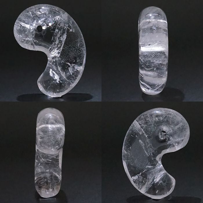 Yamanashi Kurobera Quartz Magatama (comma shape) 38mm, Transparent Yamanashi Prefecture Kurohira Mine, Made in Japan, Domestic Crystal, Kurohira, Rare Value, Japanese Gemstone, Amulet, Power Stone, Natural Stone, Color Stone