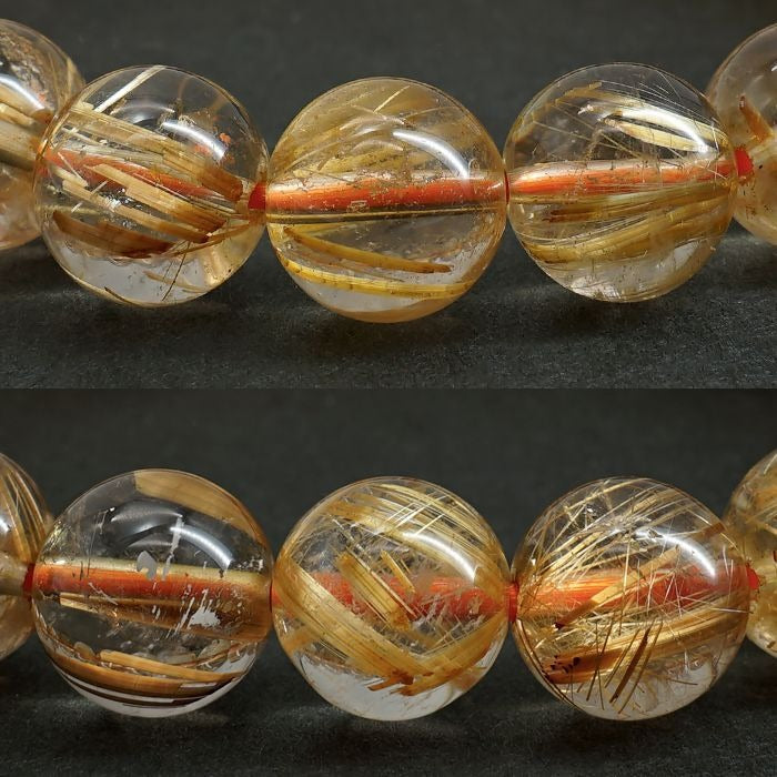 Gold Rutilated Quartz 10.5mm bracelet (One-of-a-kind) [01011001007602205002]