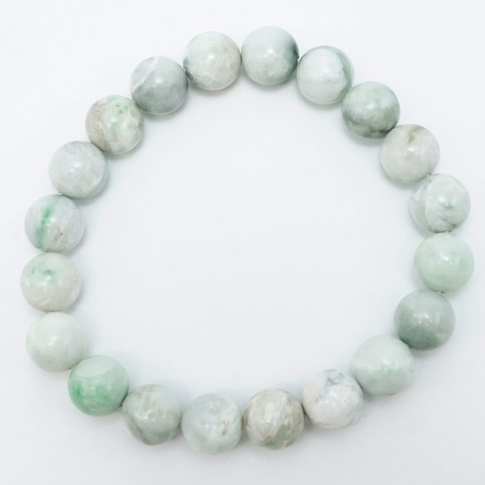 Itoigawa Jade white green 10mm bracelet (One-of-a-kind) Japan Stone [12011001091502408005]