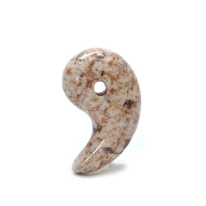 Japanese Stone Himekawa Yakuseki Magatama Small 20mm, Niigata Prefecture Origin, comma shape, Three Sacred Treasures, Yahachikin Magatama