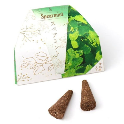 Cone-shaped incense with holes [contains purifying salt] Spearmint