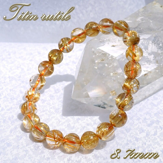 Titin Rutile Quartz 8.7mm bracelet (One-of-a-kind) [01010801007602205012]