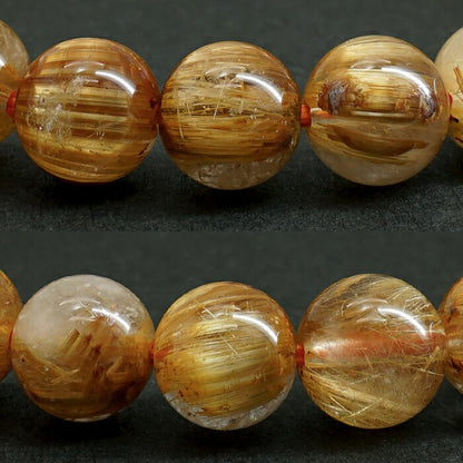 Gold Rutilated Quartz 8.5mm bracelet (One-of-a-kind) [01010801007602310028]