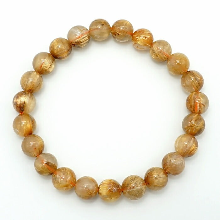 Gold Rutilated Quartz 8.5mm bracelet (One-of-a-kind) [01010801007602310028]