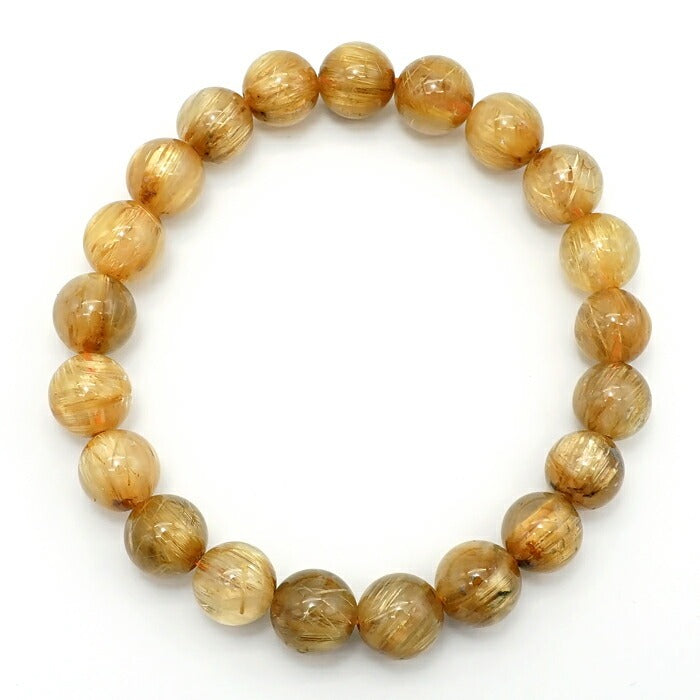 Gold Rutilated Quartz 9.5mm bracelet (One-of-a-kind) [01010901007602310006]