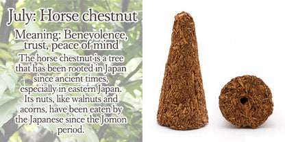 [Birthday Wood] Cone-shaped incense with holes [contains purifying salt] July Horse chestnut