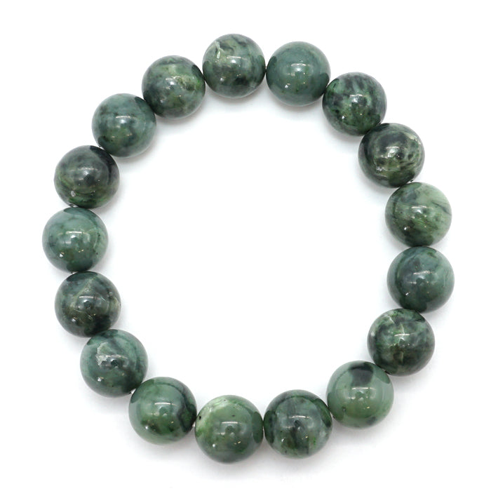 Japan Stones : Hidaka Jade 12mm bracelet natural stones Health wealth stones