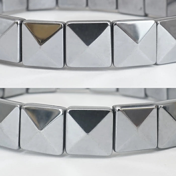 Pyramid-Cut Terahertz Bangle Bracelet