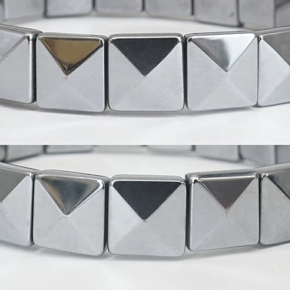 Pyramid-Cut Terahertz Bangle Bracelet