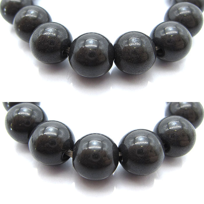Hokutolite (Black) 10mm health bracelet ion power