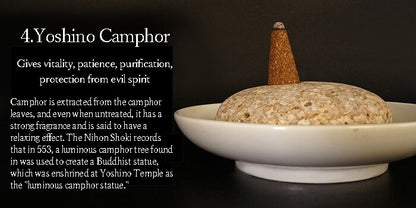 Cone-shaped incense without holes [contains purifying salt] Yoshino Camphor