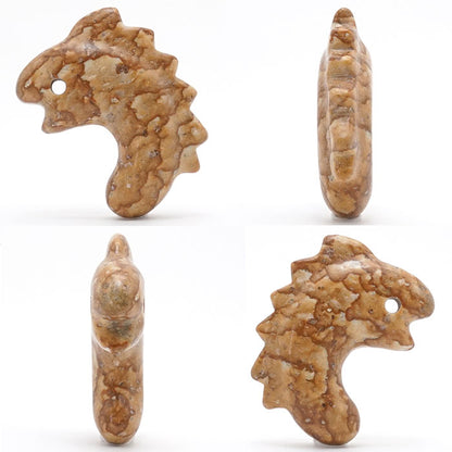 Japan Stones : Himekawa Yakuseki magatama charm Mane (horse) natural stones Health wealth stones necklace
